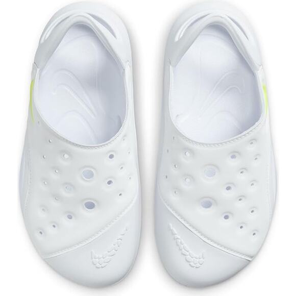 NWT Nike unisex Aqua Swoosh Little Kids' Sandals,White/Pure Platinum/Volt-Sz 11 - Picture 3 of 7